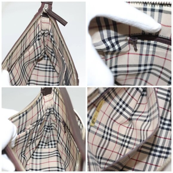 BURBERRY Shoulder Bag Leather Brown Silver Auth - Picture 15 of 16